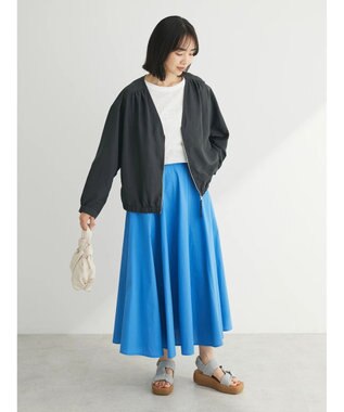 Green Parks インド綿 ボリュームポプリンスカート Blue