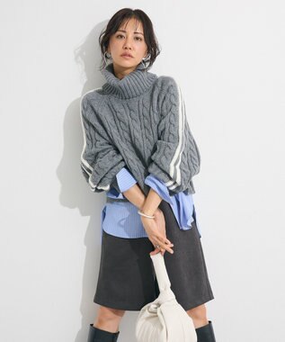 Green Parks バンドカラーストライプシャツ Stripe Blue