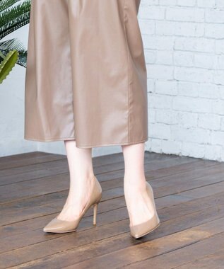 Tiaclasse 【洗える】洗練された女性スタイルを叶えるフェイクレザーワイドパンツ モカ