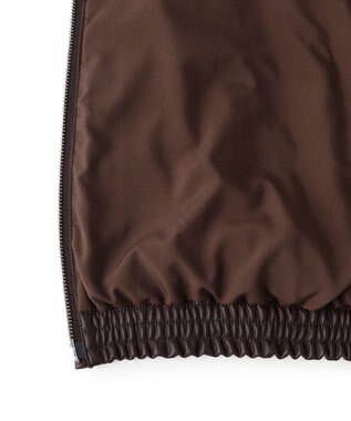 UNFILO MENS アラエルレザーライク ブルゾン ダークブラウン