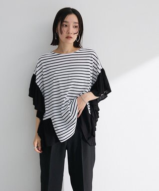 Green Parks 袖フレアドッキングカットプルオーバー Border