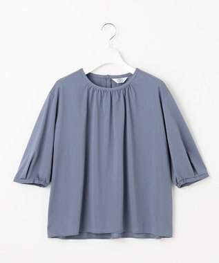 J.PRESS LADIES 【洗える】ブラウスライクジャージー カットソー ダルブルー系