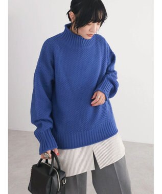 Green Parks 洗える　カノコ編みニットプルオーバー Blue