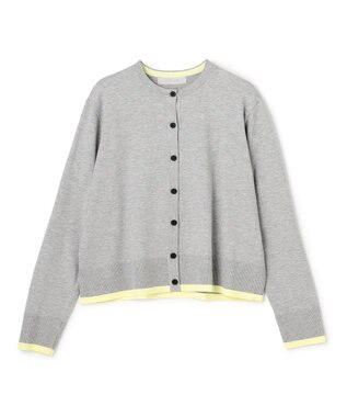 UNFILO マイビューティニット バイカラー カーディガン グレー×イエロー