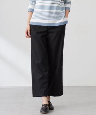 J.PRESS LADIES 【洗える】CARREMAN 2WAY ストレート ワイド パンツ ブラック系