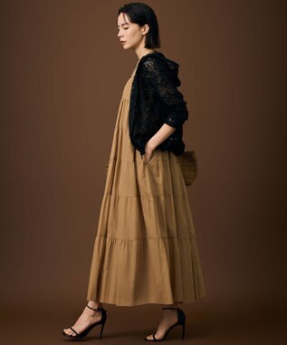 自由区 【WEB限定・1枚で華やぐ・旬スタイル】テクスチャーレーシージップ パーカー ブラック