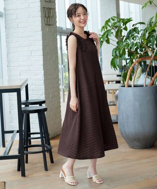 Tiaclasse L チェック柄カットソーレースコンビワンピース