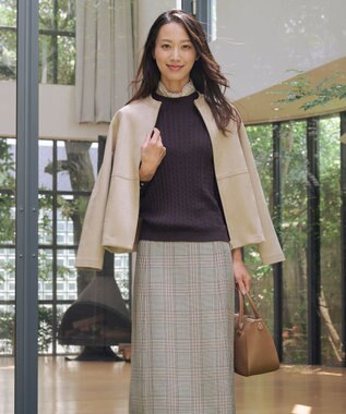 J.PRESS LADIES KNIT BASIC クルーネック ニット ダークブラウン系