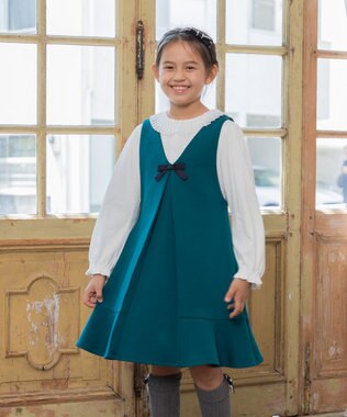 組曲 KIDS 【110-140㎝】プリーツカラー ブラウス オフホワイト系