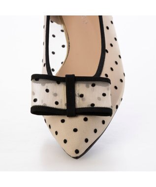 MODE ET JACOMO <carino>ドットチュールパンプス ベージュ