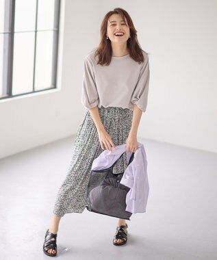 ANY 【WEB限定】シルケットスムース ツイストリーブプルオーバー グレージュ