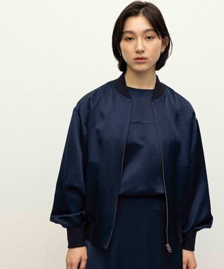 NAVE 【ReNAVE】タンブラーサテン ブルゾン ネイビー系