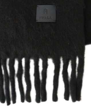 MOONBAT 【WEB限定】FURLA ウール混シャギー無地マフラー/幅40cm ブラック