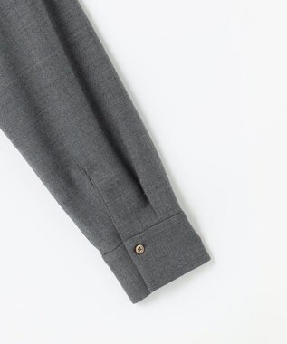 自由区 L 【SHIHOさん着用】ソフトウールブレンドペプラム ブラウス チャコールグレー