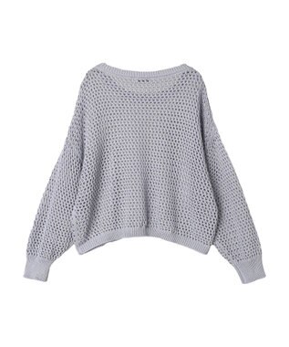 earth music&ecology スパンコールショートゆるニット Sax