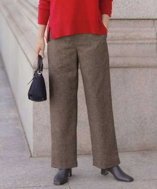 ラメツイード セミワイド パンツ