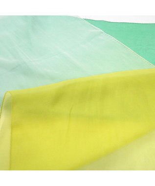 Marca ＜洗えるシルク＞【Marcaオリジナル】オンブレーロング ウォッシャブル シルクローン ロングスカーフ イエローグリーン