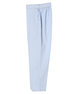 Green Parks 綿麻混バックルベルト付テーパードパンツ Grayish Blue