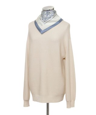 MOONBAT MACKINTOSH PHILOSOPHY(マッキントッシュ フィロソフィー）シルクスカーフ ボタニカル 68×68㎝ 日本製 スカイブルー