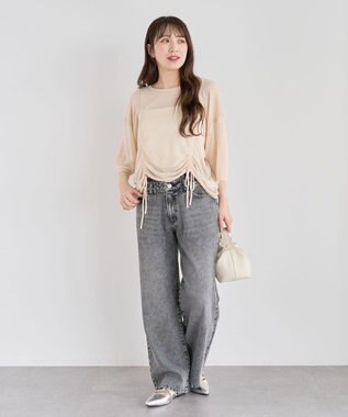 Green Parks ・ＥＬＥＮＣＡＲＥ　ＤＵＥ　シャーリングシアーニット Ivory