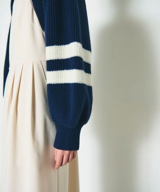 GRACE CONTINENTAL 畦ショートニットカーディガン ネイビー
