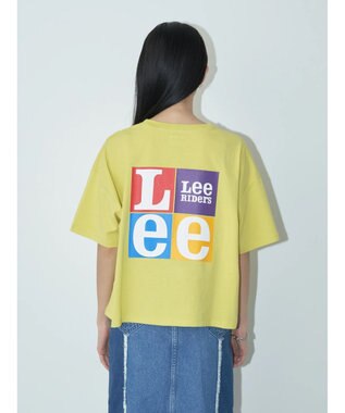 earth music&ecology Ｌｅｅ×ｅ．ｍ．ａ．ｅ　ＢＡＣＫ　ＰＲＩＮＴ　ＴＥＥ Lime Green