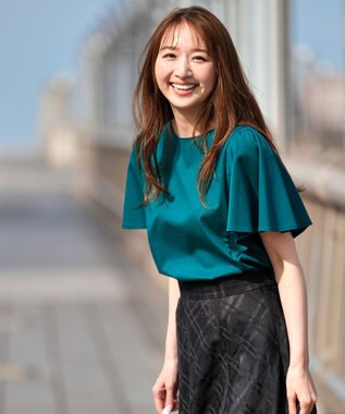 ANY SIS L 【シルクタッチさら魅せTシャツ】袖フレア プルオーバー
