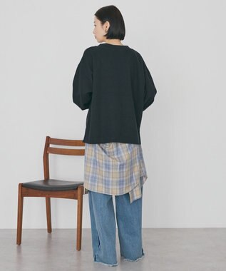 AMERICAN HOLIC Ｖネックスムース起毛プルオーバー Black