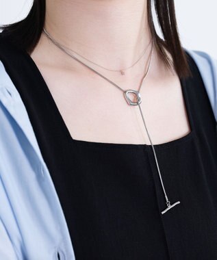 blancotokyo 【金属アレルギー対応】ニュアンスラリエットネックレス FLUIR シルバー