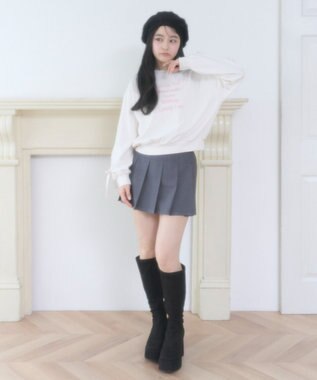 WEGO レースアップリボンスウェット ホワイトアイボリー