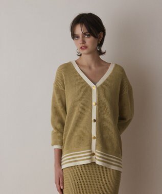 メッシュラインニットカーディガン