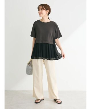 Green Parks メッシュドッキングチュニック Charcoal Gray