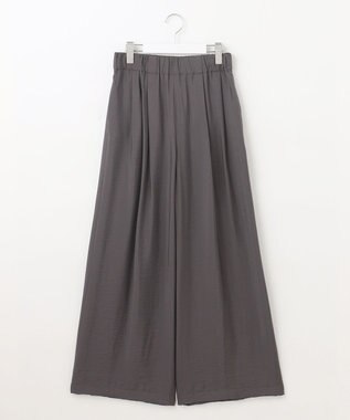 自由区 L 【ウエストゴム・洗える】エアリーツイルワイド パンツ スレート
