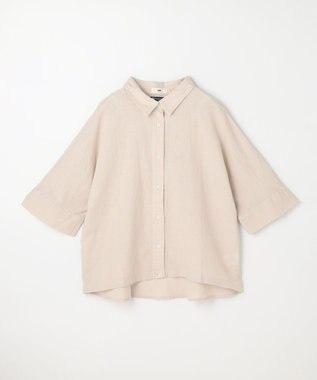 ANY ヨーロピアンリネンハーフスリーブシャツ サンドベージュ