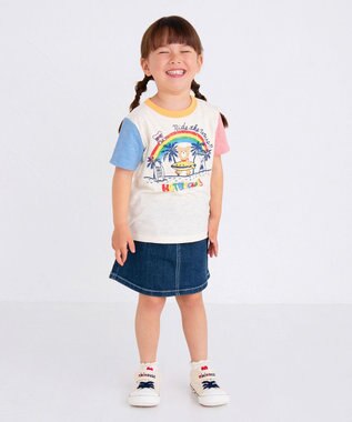 MIKI HOUSE HOT BISCUITS 【80-120cm】 サーフ柄 スラブ天竺 半袖Tシャツ マルチカラー