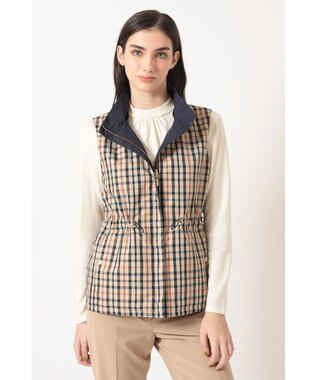 DAKS リバーシブル ハウスチェックベスト ネイビー