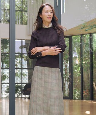 J.PRESS LADIES KNIT BASIC クルーネック ニット ダークブラウン系
