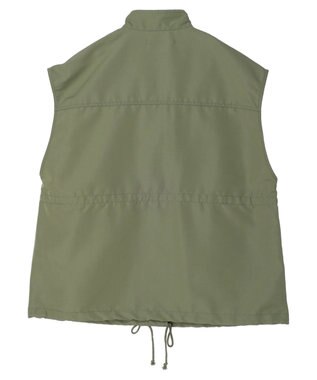 Green Parks ・ＥＬＥＮＣＡＲＥ　ＤＵＥスタンドカラーミリタリーベスト Khaki