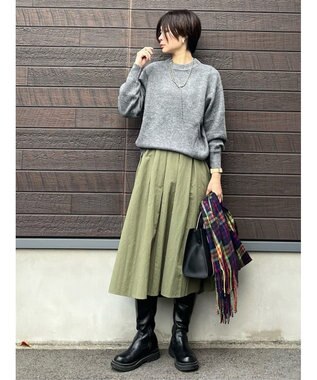 Green Parks ｆｕｗａっとメランジ前後差ニットプルオーバー Gray