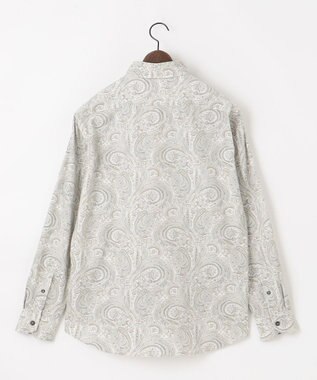 JOSEPH ABBOUD 【LIBERTY・綿100％】リバティペイズリープリントコーデュロイ シャツ ライトグレー系6