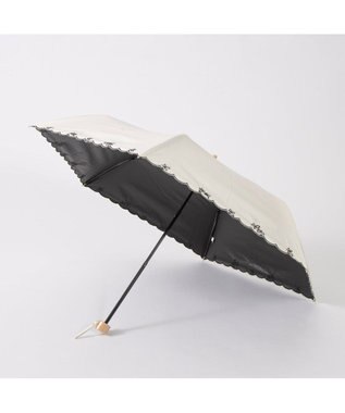 UNBILLION カシュネ cachenez / 【晴雨兼用】【日傘】 【UV カット率99.999.9％以上】PUプチフラワー刺繍ミニ折りたたみ傘 ホワイト