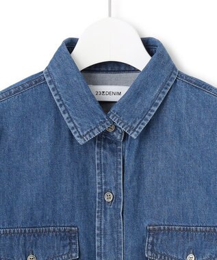 23区 【洗える】23区DENIM ライトダンガリー シャツ インディゴ