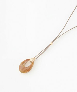 J.PRESS LADIES リバーシブルマーブル ネックレス ブラウン系