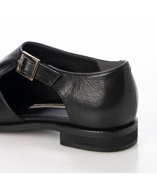 ing <ing>ダブルモンクサイドオープンシューズ ブラック