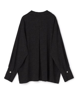 uncrave ドットプリント シャツ ブラック×ホワイト