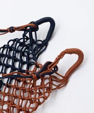 TRICOTE バイカラー マクラメショルダーバッグ 39NAVY