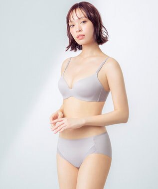 Wing ノンワイヤーブラ 【シンクロブラ】 動いてもズレにくい MB4015 ウイング／ワコール チャコールグレー