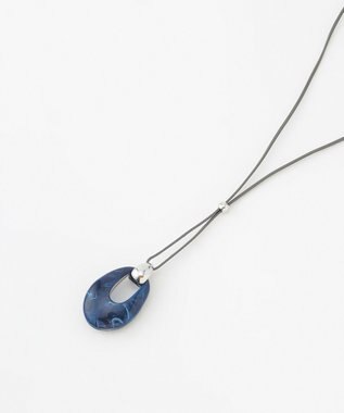 J.PRESS LADIES リバーシブルマーブル ネックレス ネイビー系
