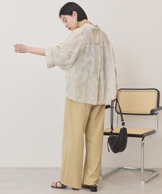 AMERICAN HOLIC シアーチェックショート丈シャツ Ivory