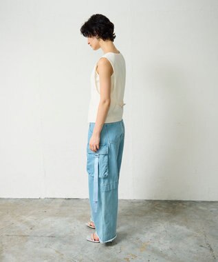 GRACE CONTINENTAL リネン混ツイルジレ キナリ